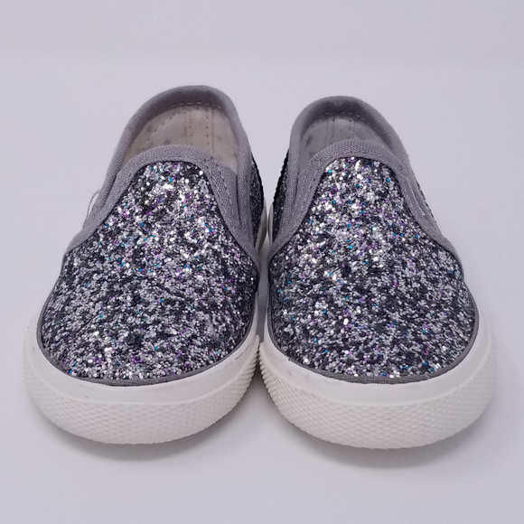 Cat & Jack Shoes Toddler Girls Madigan Slip On Glitter Sneakers